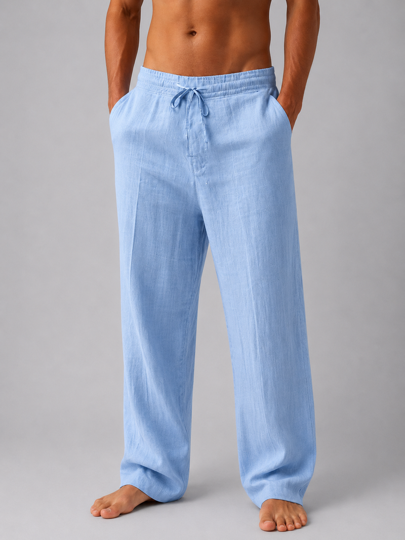 Men’s Linen Look Trousers – Relaxed Summer Fit