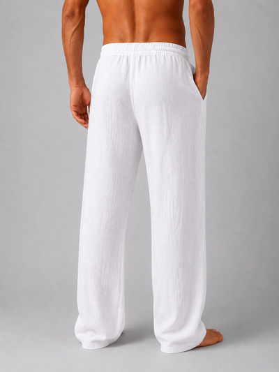 Men’s Linen Look Trousers – Relaxed Summer Fit