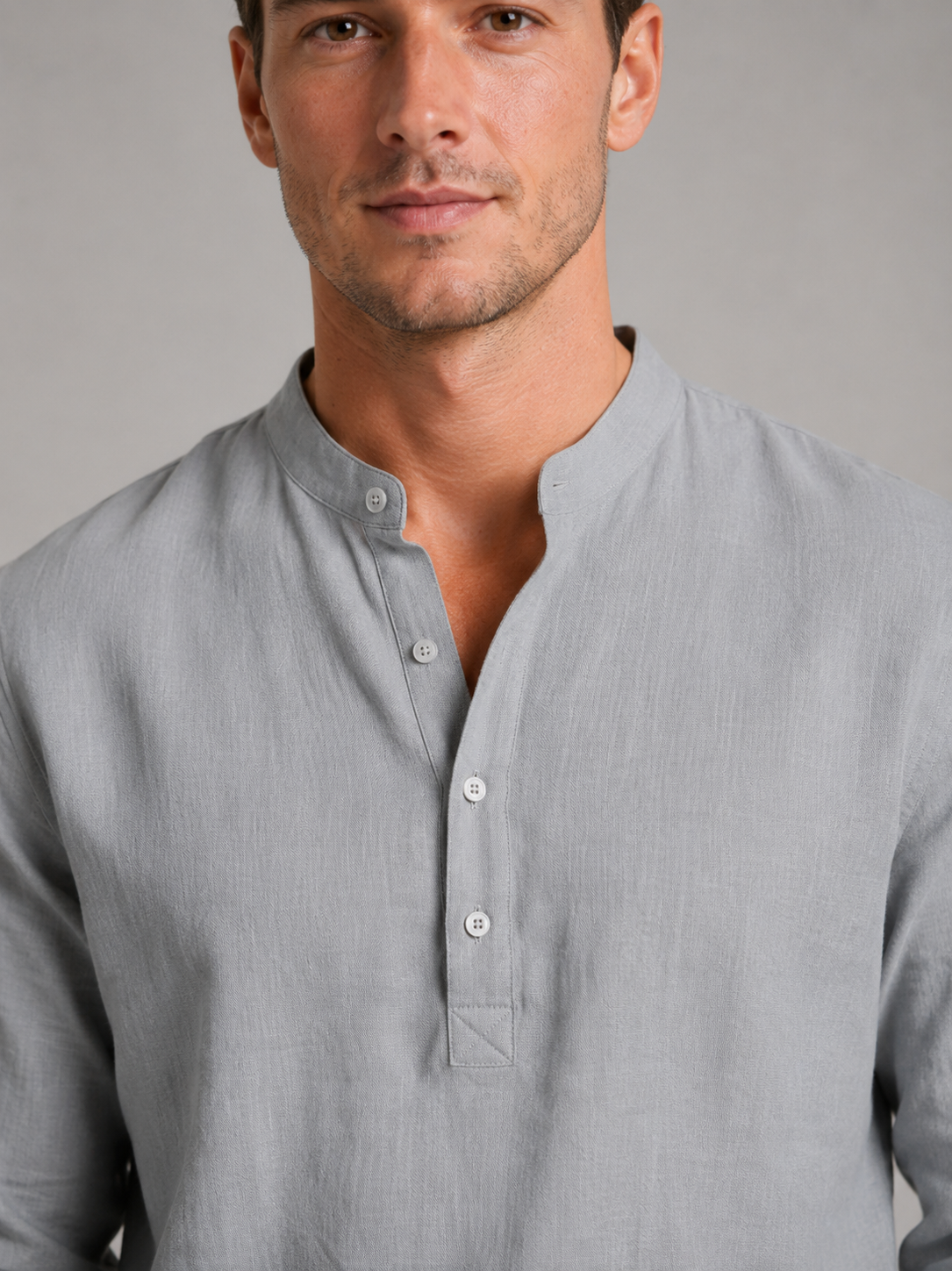 Men's Linen Look Two-Piece Set – Shirt & Drawstring Trousers
