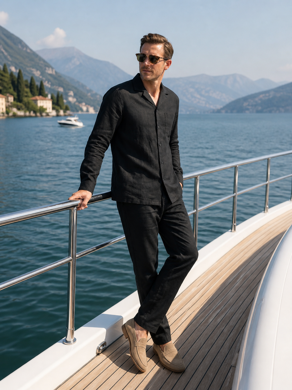 Men’s Linen Look Shirt and Trousers Set – Relaxed Summer Style