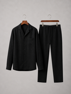 Men’s Linen Look Shirt and Trousers Set – Relaxed Summer Style