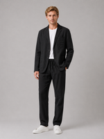 Men's Linen Style Summer Set – Relaxed Blazer & Trousers Suit
