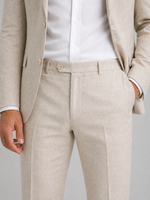 Men’s Linen-Look Summer Suit Set – Tailored Fit Blazer & Straight Leg Trousers