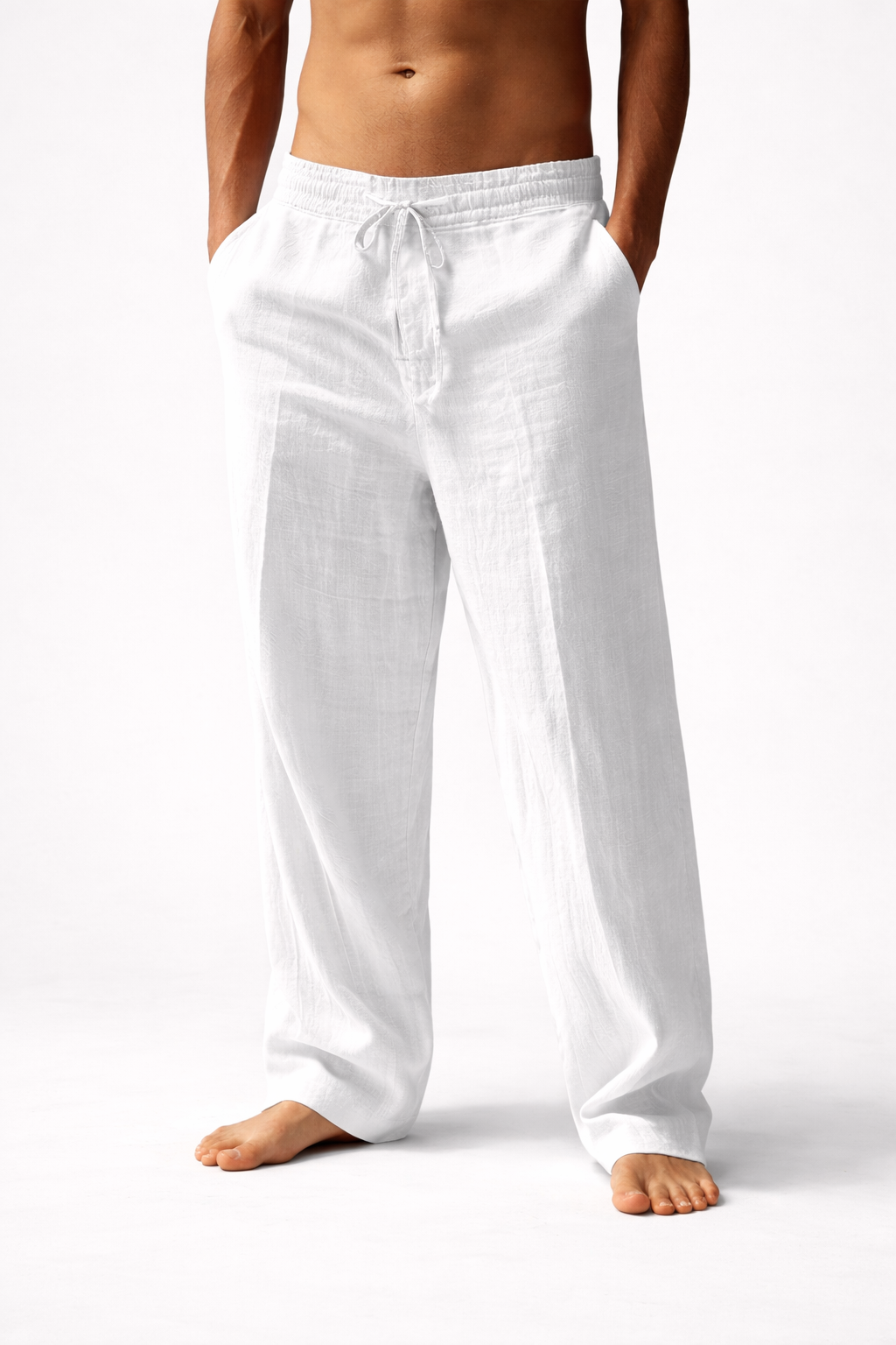 Men’s Linen Look Trousers – Relaxed Summer Fit