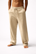 Men’s Linen Look Trousers – Relaxed Summer Fit