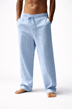 Men’s Linen Look Trousers – Relaxed Summer Fit