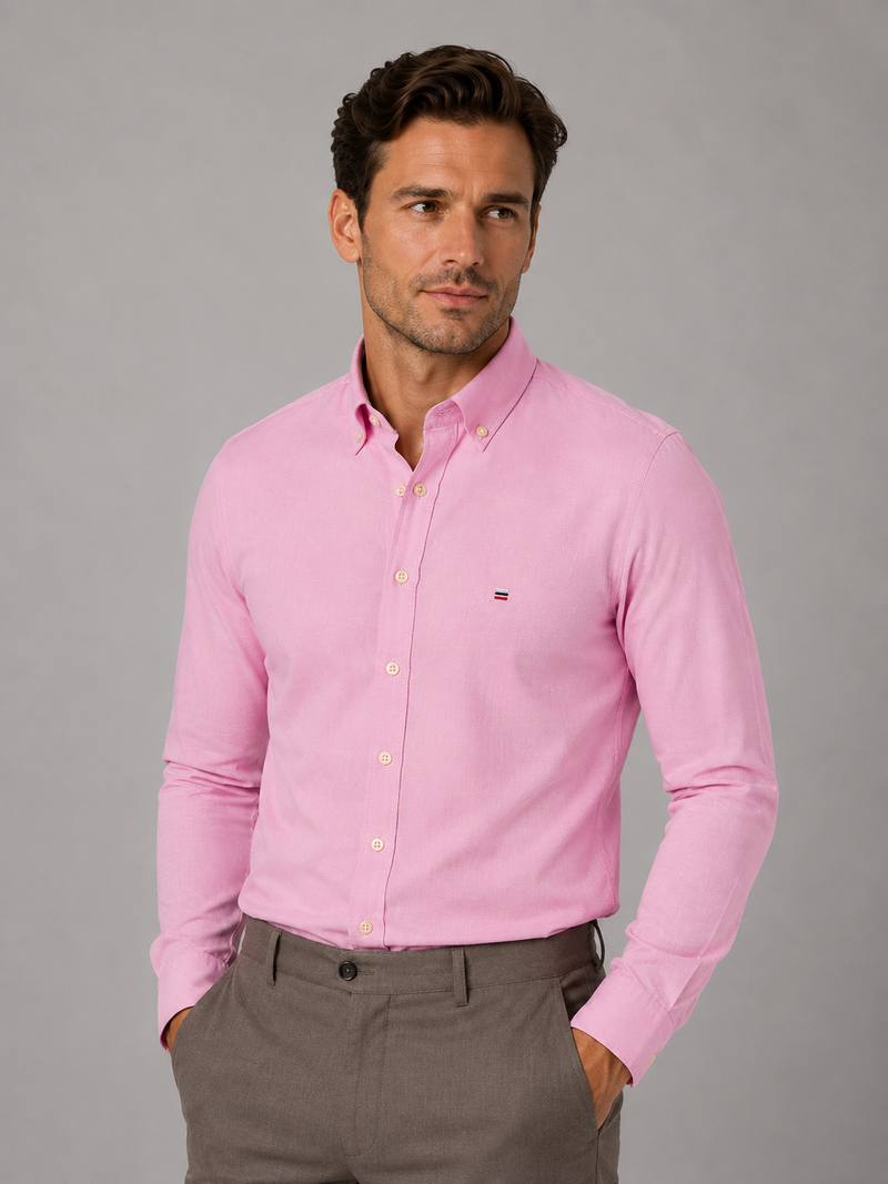 Men’s Long Sleeve Cotton Shirt – Regular Fit Smart Casual Dress Shirt