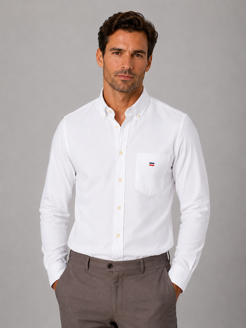 Men’s Long Sleeve Cotton Shirt – Regular Fit Smart Casual Dress Shirt