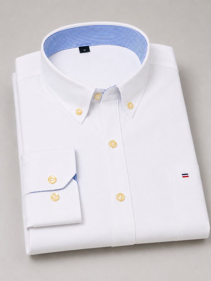 Men’s Long Sleeve Cotton Shirt – Regular Fit Smart Casual Dress Shirt