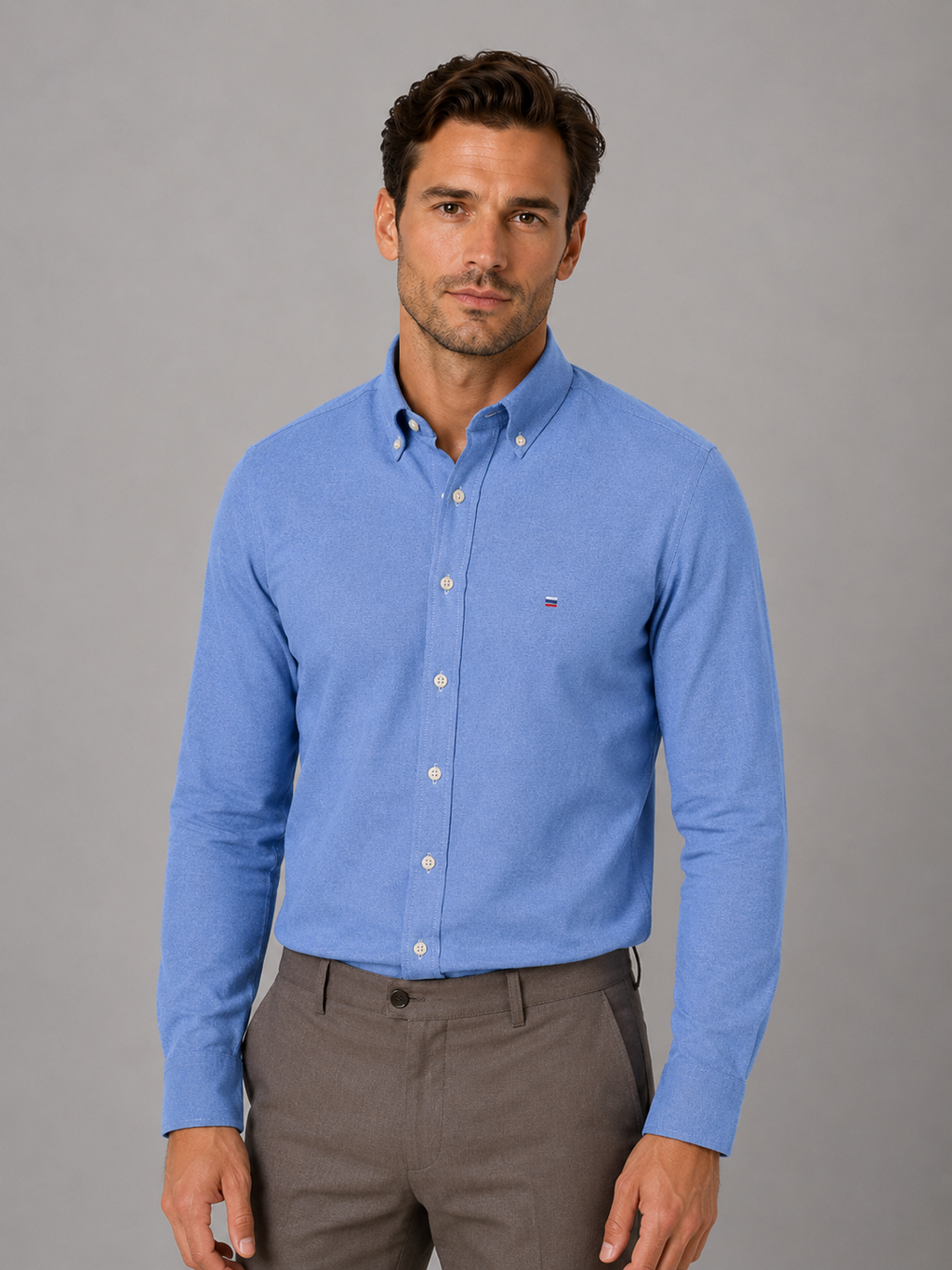 Men’s Long Sleeve Cotton Shirt – Regular Fit Smart Casual Dress Shirt