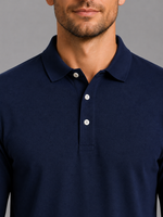 Men's Long Sleeve Jersey Polo Shirt – Smart Casual Top