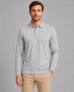 Men's Long Sleeve Jersey Polo Shirt – Smart Casual Top