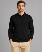 Men's Long Sleeve Jersey Polo Shirt – Smart Casual Top