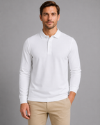 Men's Long Sleeve Jersey Polo Shirt – Smart Casual Top