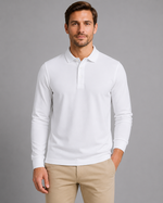 Men's Long Sleeve Jersey Polo Shirt – Smart Casual Top