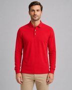 Men's Long Sleeve Jersey Polo Shirt – Smart Casual Top
