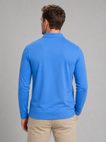 Men's Long Sleeve Polo Shirt – Gingham Trim Casual Top
