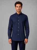 Men’s Long Sleeve Shirt – Button Down Collar Smart Casual Style