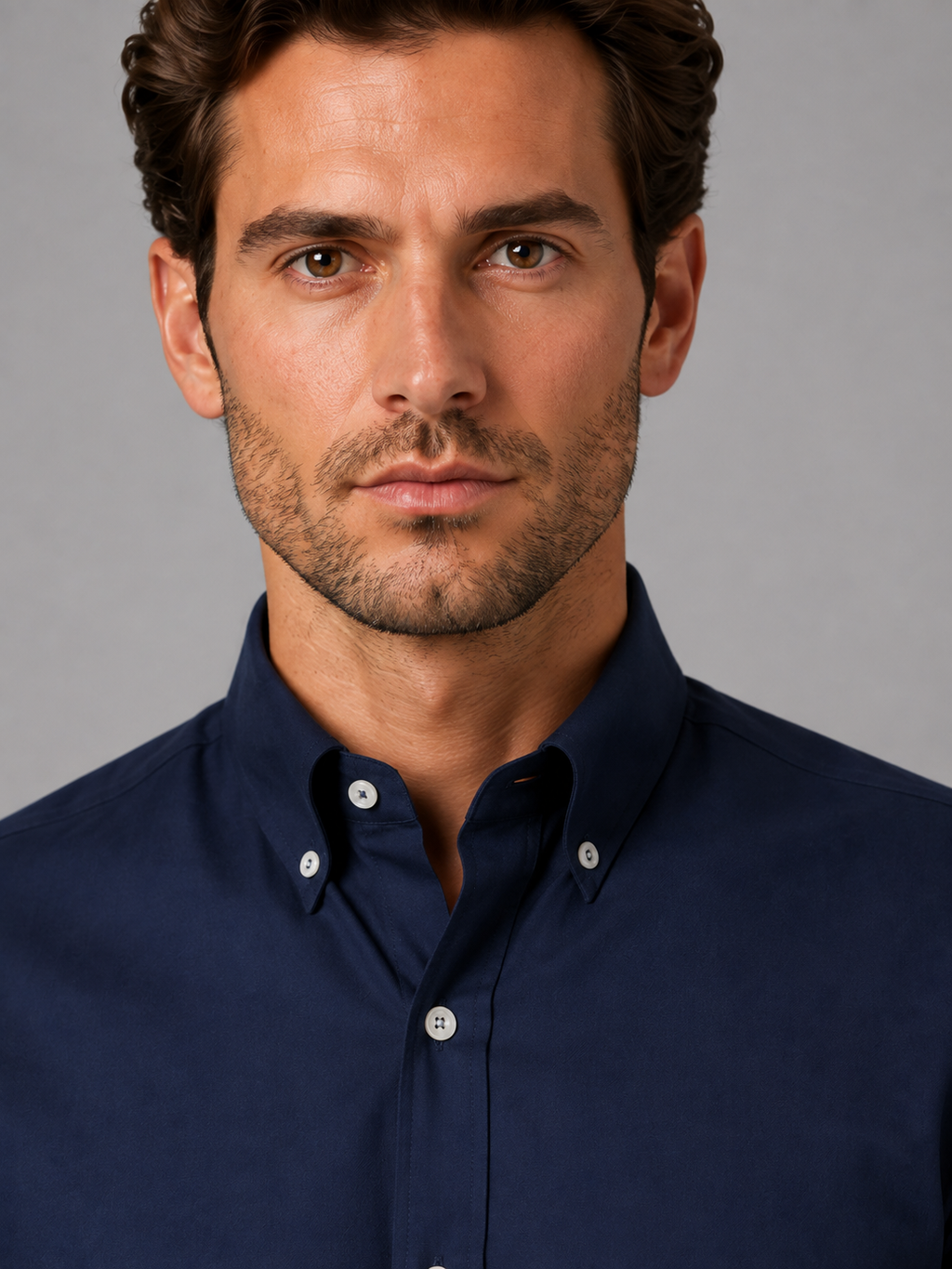 Men’s Long Sleeve Shirt – Button Down Collar Smart Casual Style