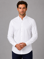 Men’s Long Sleeve Shirt – Button Down Collar Smart Casual Style