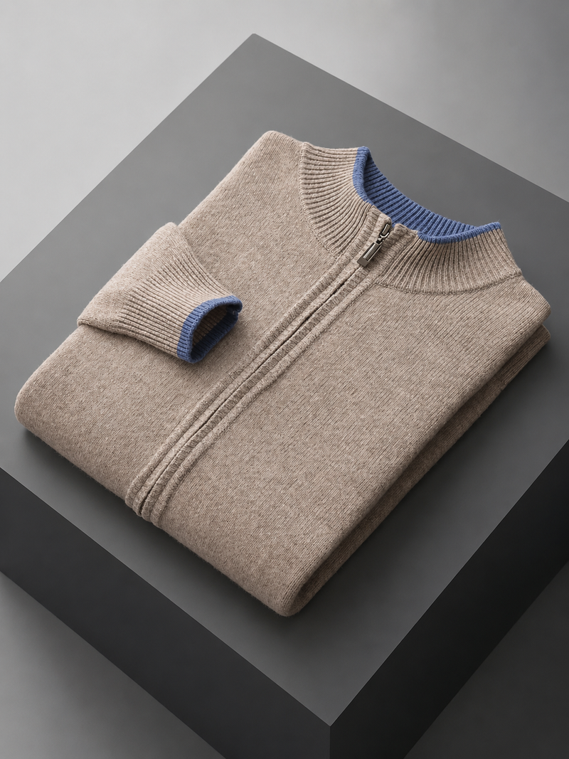 Men's Merino Wool Zip-Up Lounge Set – Soft Knit Relaxed Fit Co-Ord