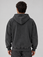 Men’s Oversized Full Zip Hoodie – Washed Hooded Jacket