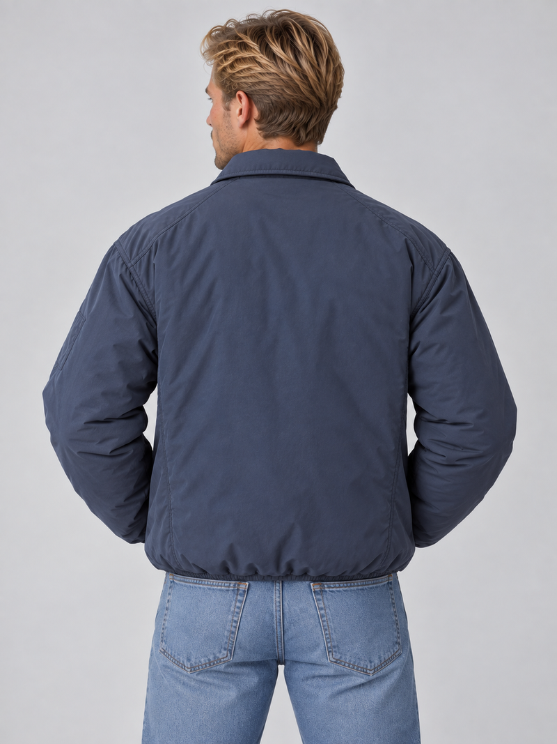 Men’s Padded Full Zip Jacket – Collared Lightweight Bomber