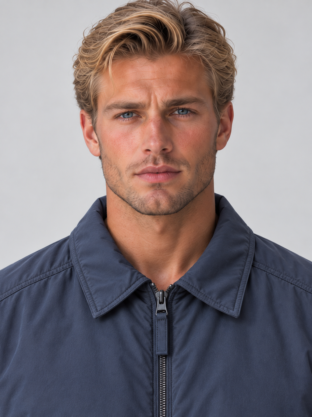 Men’s Padded Full Zip Jacket – Collared Lightweight Bomber