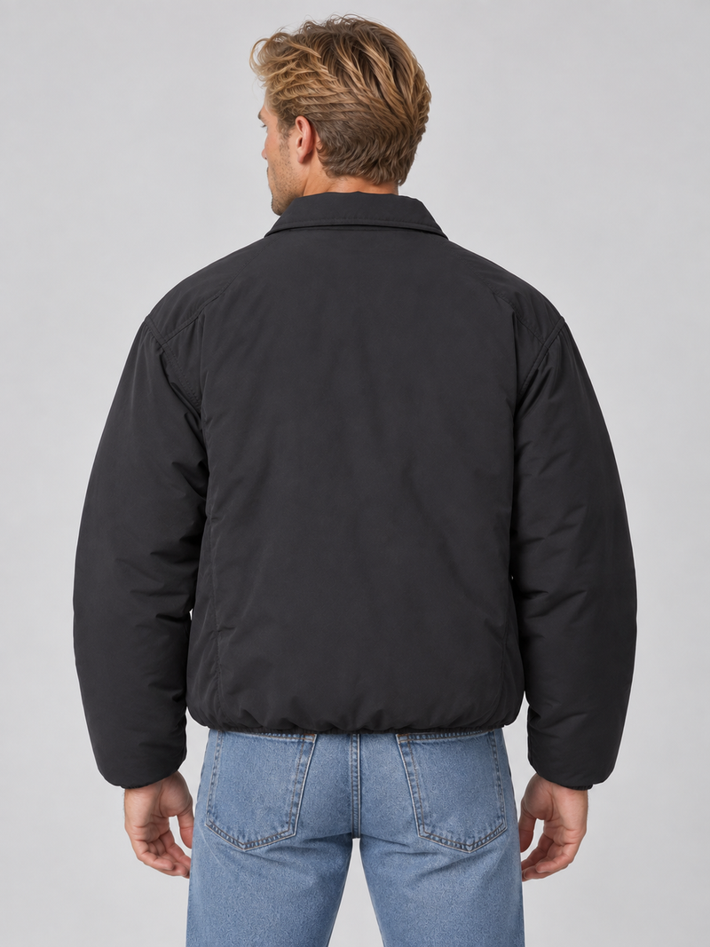 Men’s Padded Full Zip Jacket – Collared Lightweight Bomber