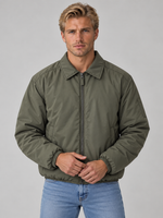 Men’s Padded Full Zip Jacket – Collared Lightweight Bomber