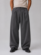 Men’s Pinstripe Wide Leg Trousers – Baggy Tailored Pants