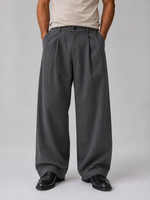 Men’s Pinstripe Wide Leg Trousers – Baggy Tailored Pants