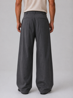 Men’s Pinstripe Wide Leg Trousers – Baggy Tailored Pants