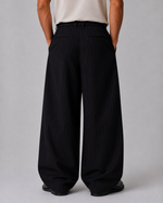 Men’s Pinstripe Wide Leg Trousers – Baggy Tailored Pants