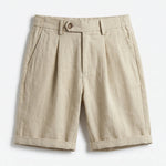 Men’s Pleated Linen Look Shorts – Tailored Summer Fit