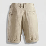Men’s Pleated Linen Look Shorts – Tailored Summer Fit