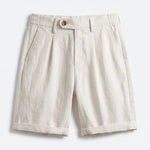 Men’s Pleated Linen Look Shorts – Tailored Summer Fit