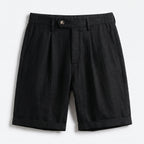 Men’s Pleated Linen Look Shorts – Tailored Summer Fit