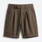 Men’s Pleated Linen Look Shorts – Tailored Summer Fit