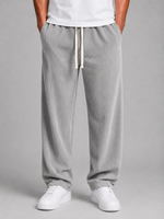 Men's Relaxed Fit Corduroy Trousers – Drawstring Wide Leg