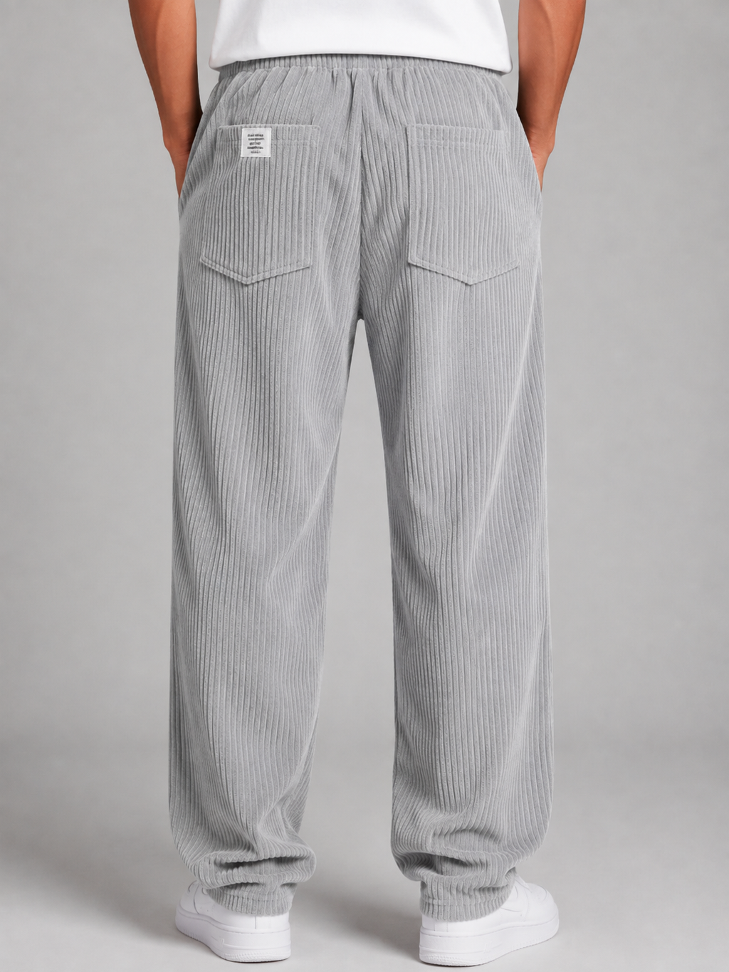 Men's Relaxed Fit Corduroy Trousers – Drawstring Wide Leg