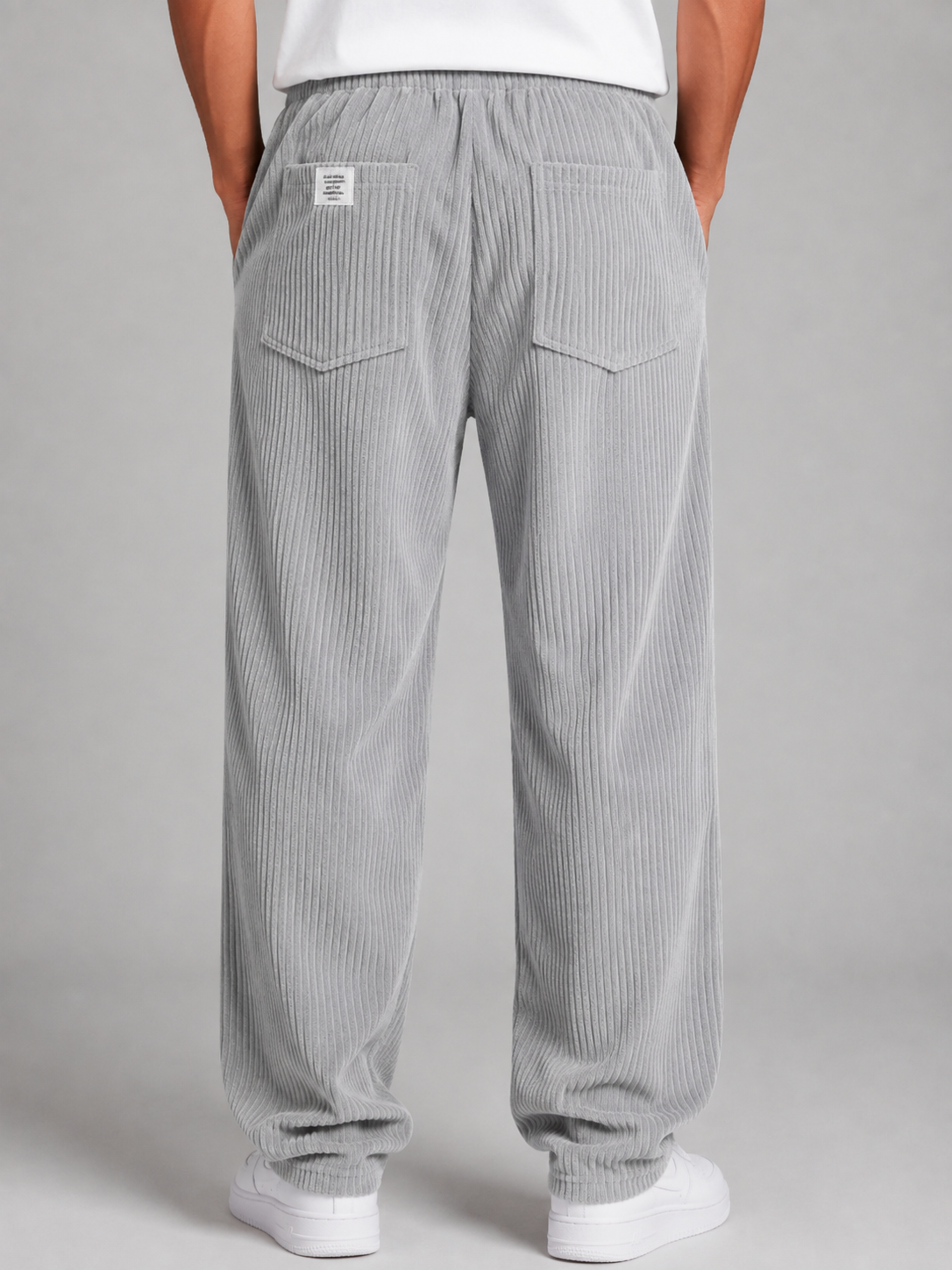 Men's Relaxed Fit Corduroy Trousers – Drawstring Wide Leg
