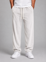 Men's Relaxed Fit Corduroy Trousers – Drawstring Wide Leg