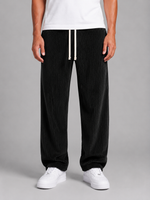 Men's Relaxed Fit Corduroy Trousers – Drawstring Wide Leg