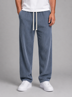 Men's Relaxed Fit Corduroy Trousers – Drawstring Wide Leg