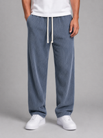 Men's Relaxed Fit Corduroy Trousers – Drawstring Wide Leg