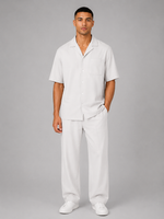 Men's Relaxed Summer Co-Ord Set – Short Sleeve Shirt & Drawstring Trousers