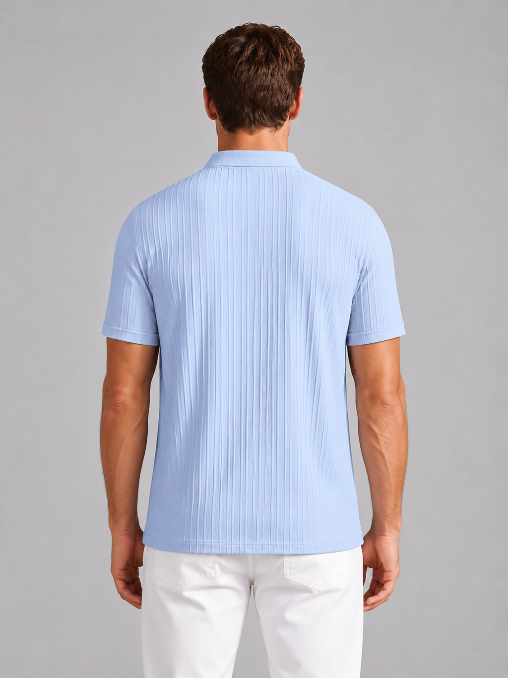 Men's Ribbed Henley Shirt – Lightweight Short Sleeve Summer Top