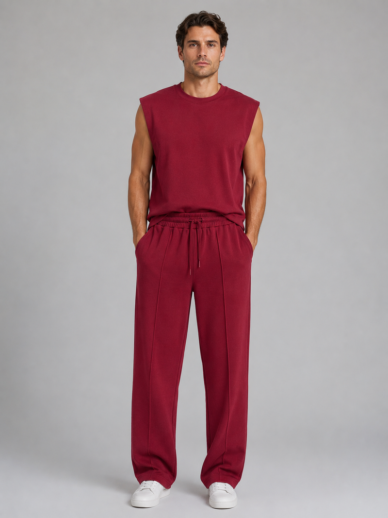 Men's Sleeveless Top & Wide Leg Trouser Co-Ord Set – Relaxed Fit