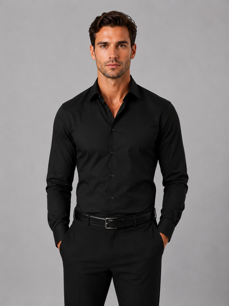 mens black dress shirt slim fit W.r.k Solid Performance For formal occasions (think SOCIETY OF THREADS Men's Slim